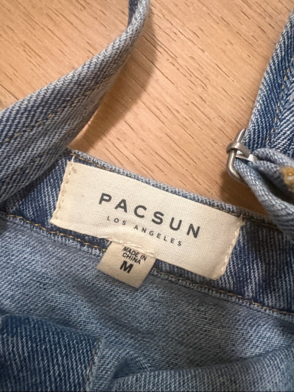 New PacSun Light Wash Denim Bralette Crop Top Tank Medium - Picture 4 of 5